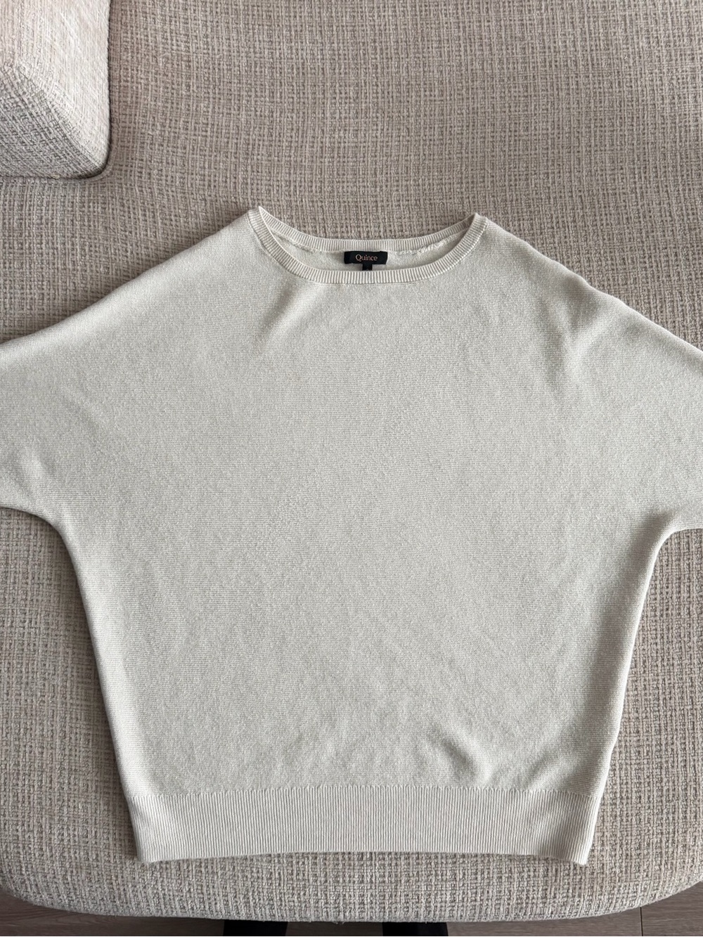 Quince Women's Short Sleeve Crewneck Sweater in Ivory